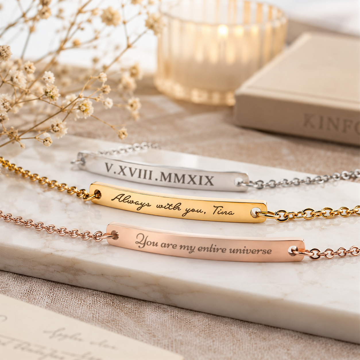 Personalized Engraved Bar Bracelet
