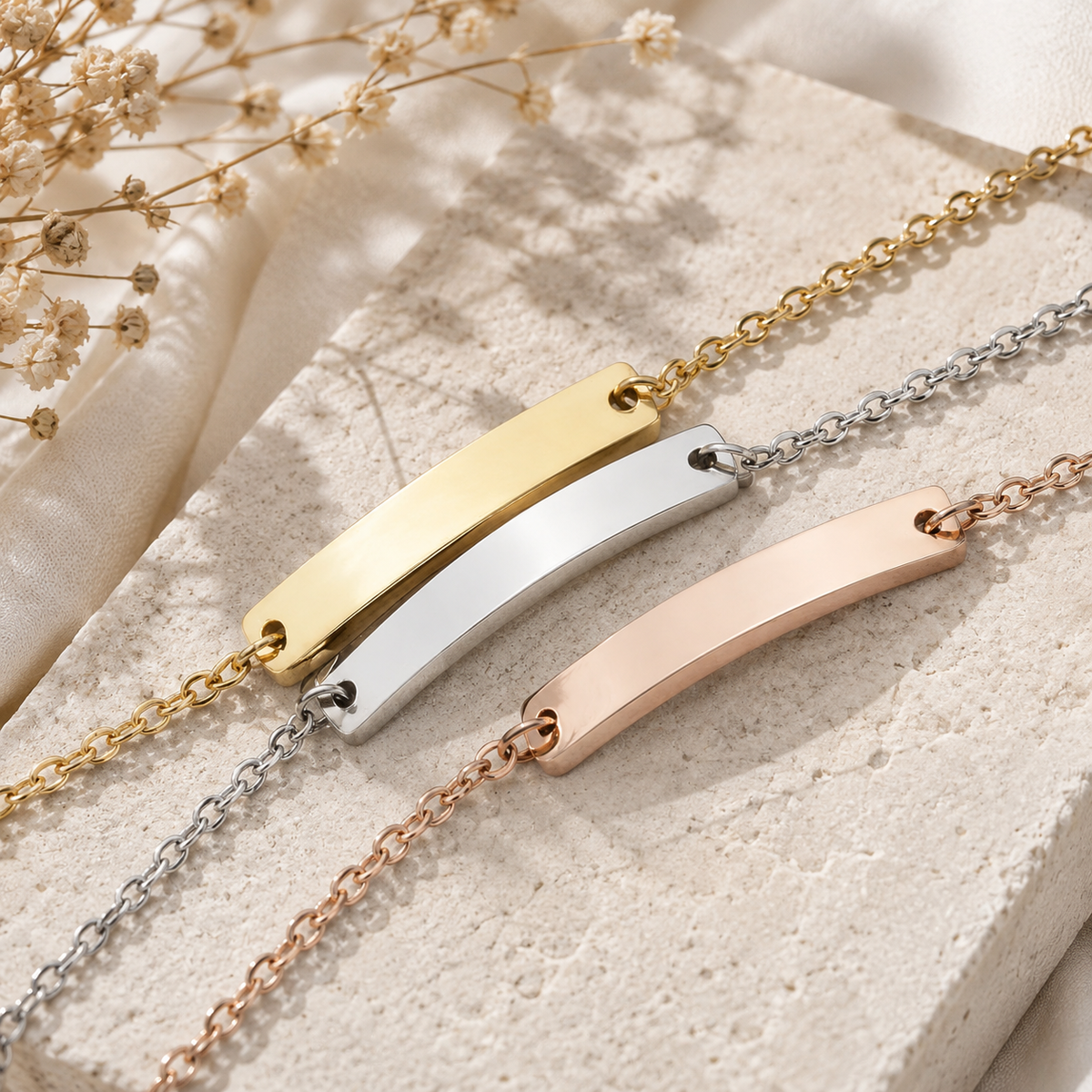 Personalized Engraved Bar Bracelet