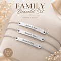 Personalized Family Bracelet Set – 3 PCS