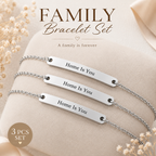 Personalized Family Bracelet Set – 3 PCS