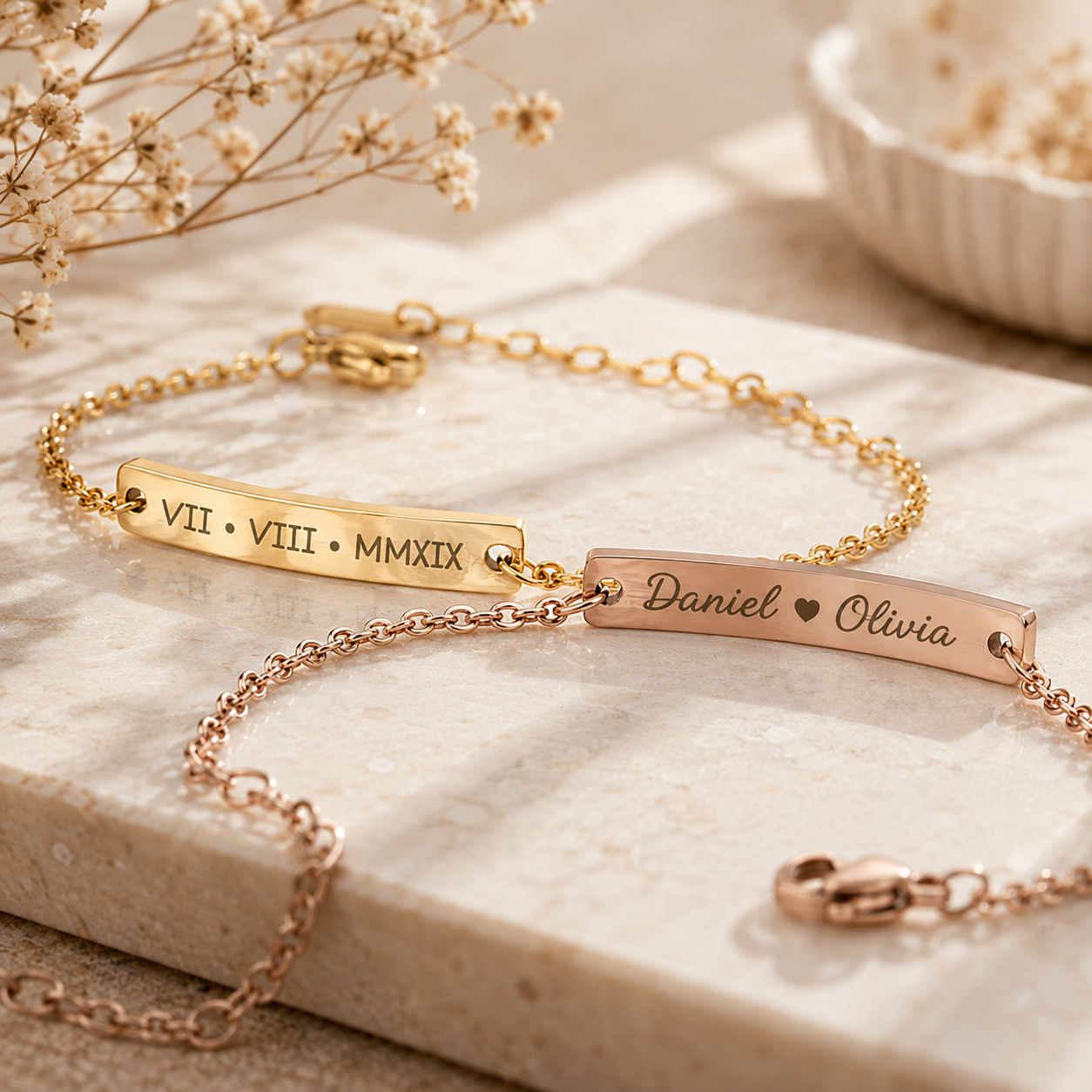 Personalized Engraved Bar Bracelet