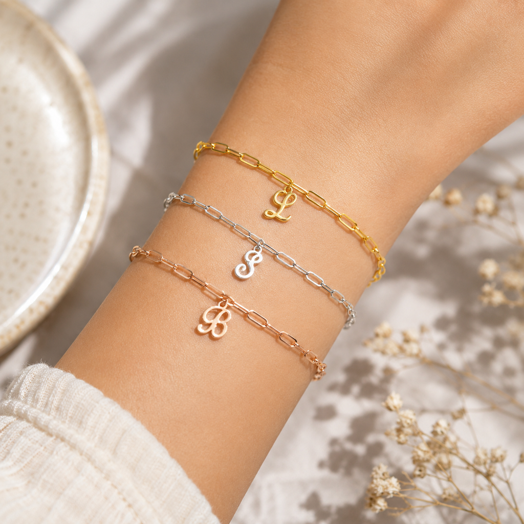 Personalized Script Initial Bracelet