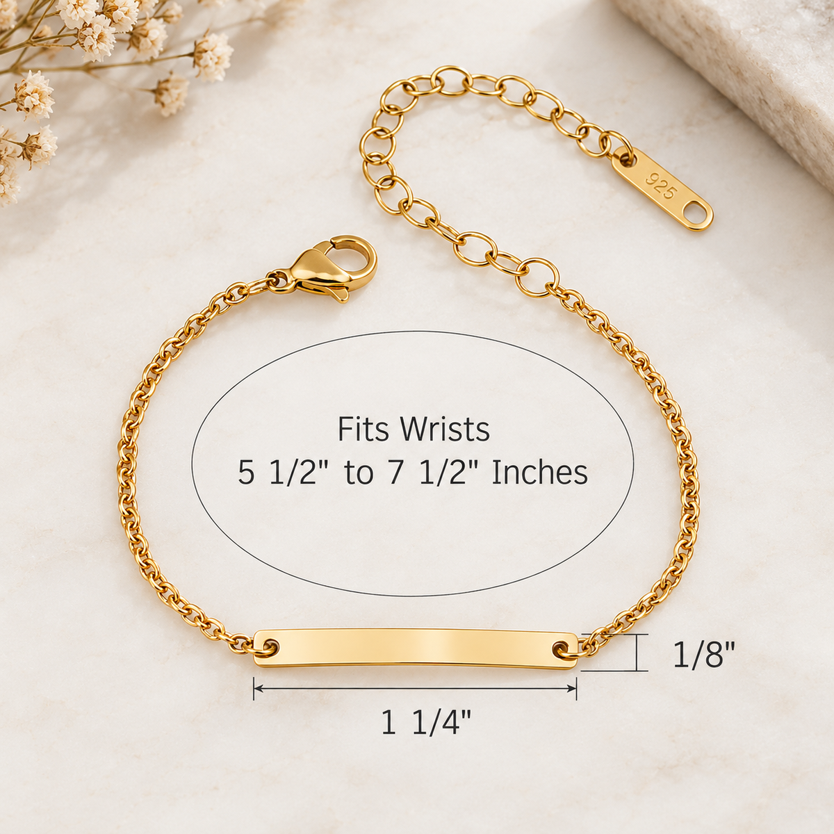 Personalized Engraved Bar Bracelet