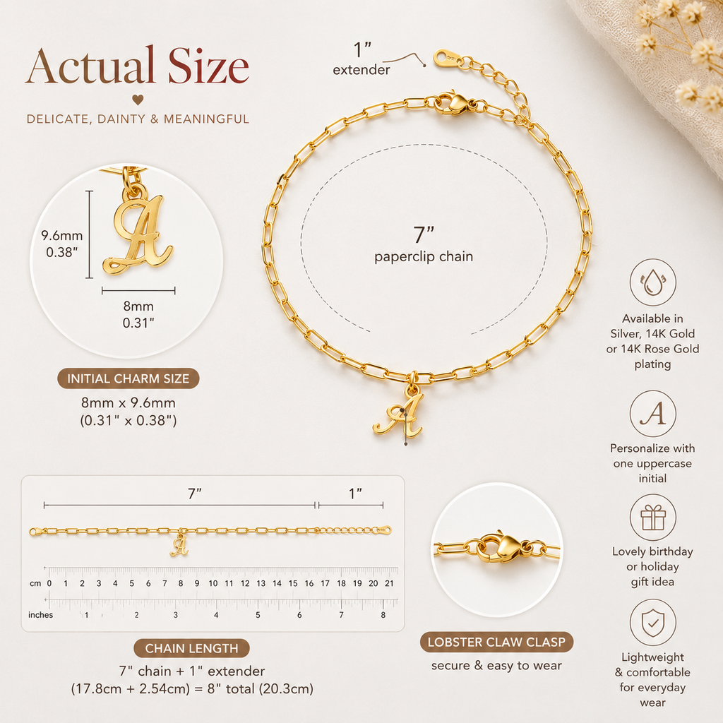 Personalized Script Initial Bracelet