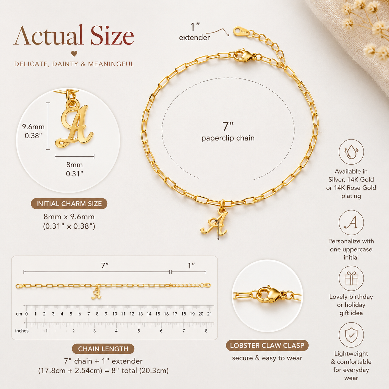 Personalized Script Initial Bracelet